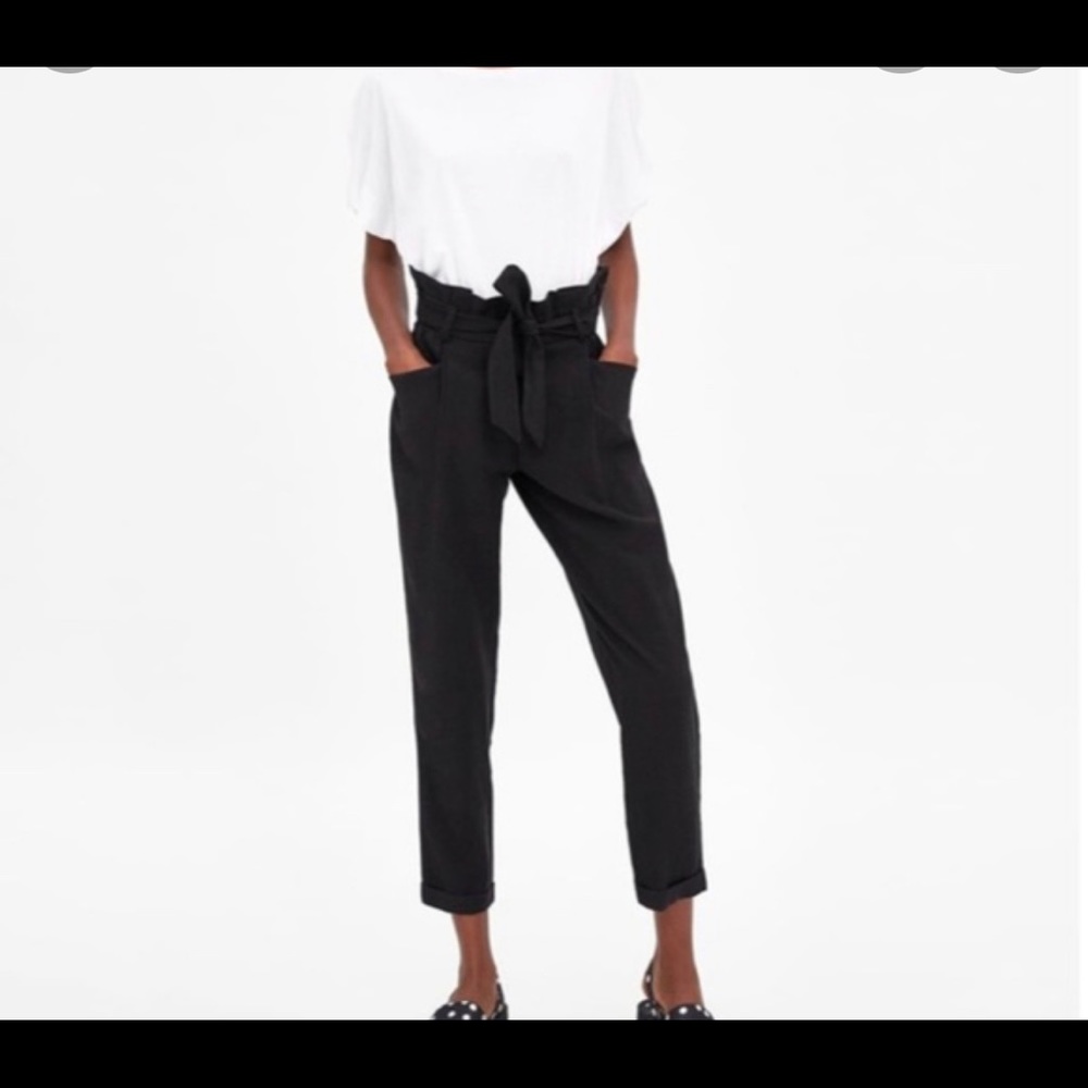 Zara black high waisted trousers